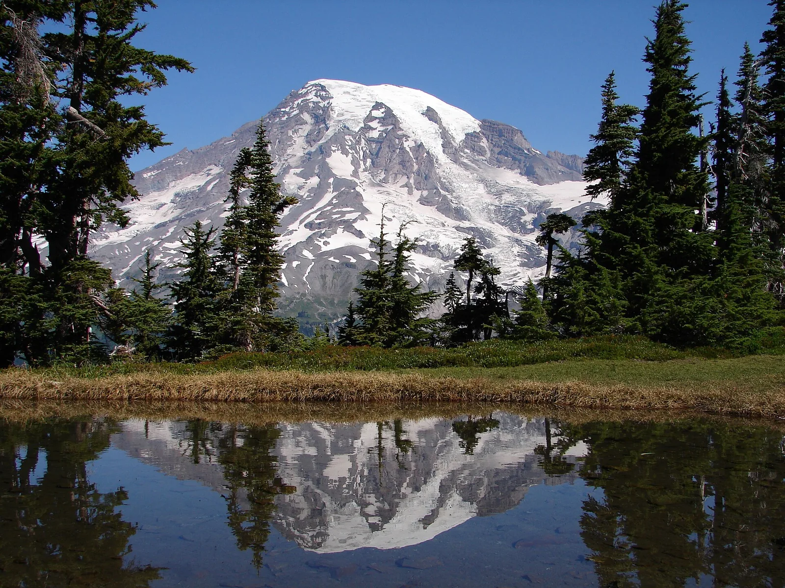 Mount Rainier reflected in Reflection Lake
